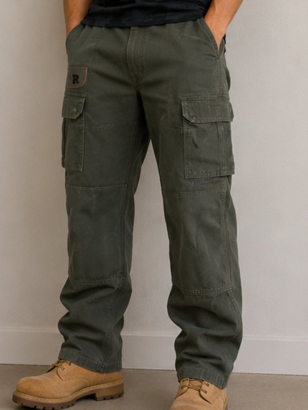 Wrangler Riggs workwear green cargo pants 42x30